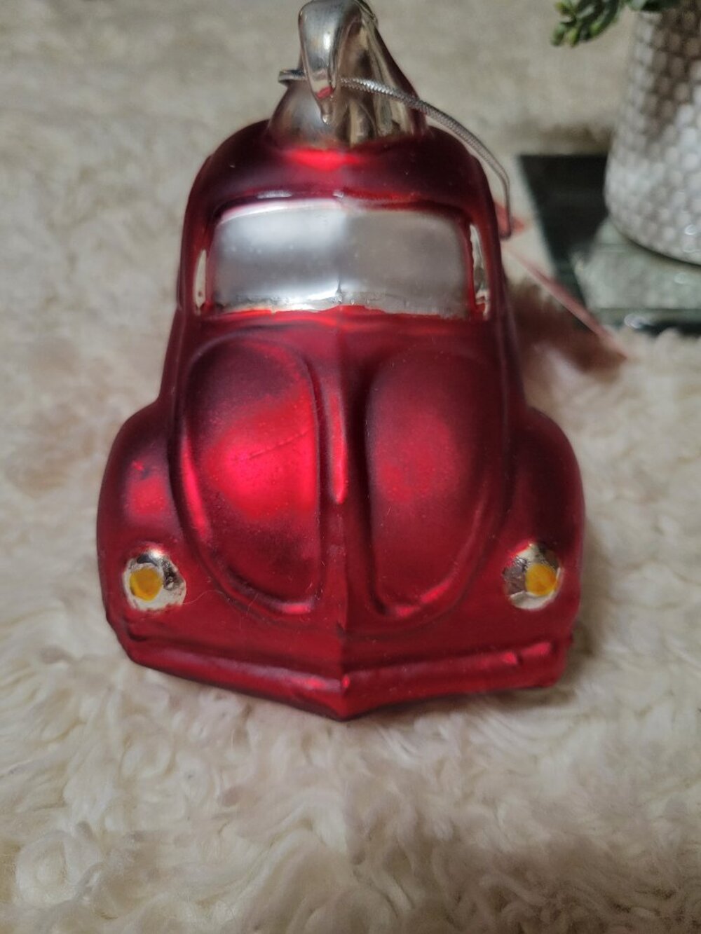 Department 56 Volkswagen Beetle Oversized Mercury Glass Ornament  6" X 5" - Picture 5 of 14